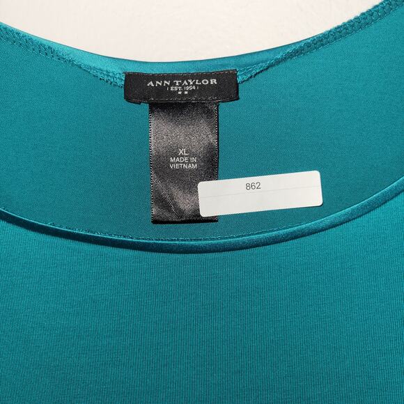 Ann Taylor Womens Cami Tank XL Green Scoop Neck Top - Picture 3 of 7